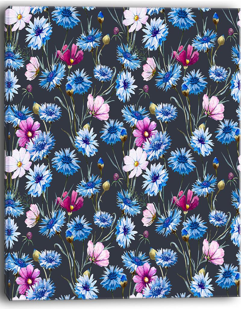 Designq Multi-Color Corn Flowers - Floral Canvas Art Print