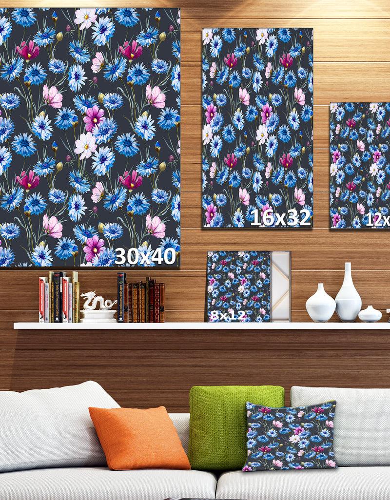 Designq Multi-Color Corn Flowers - Floral Canvas Art Print