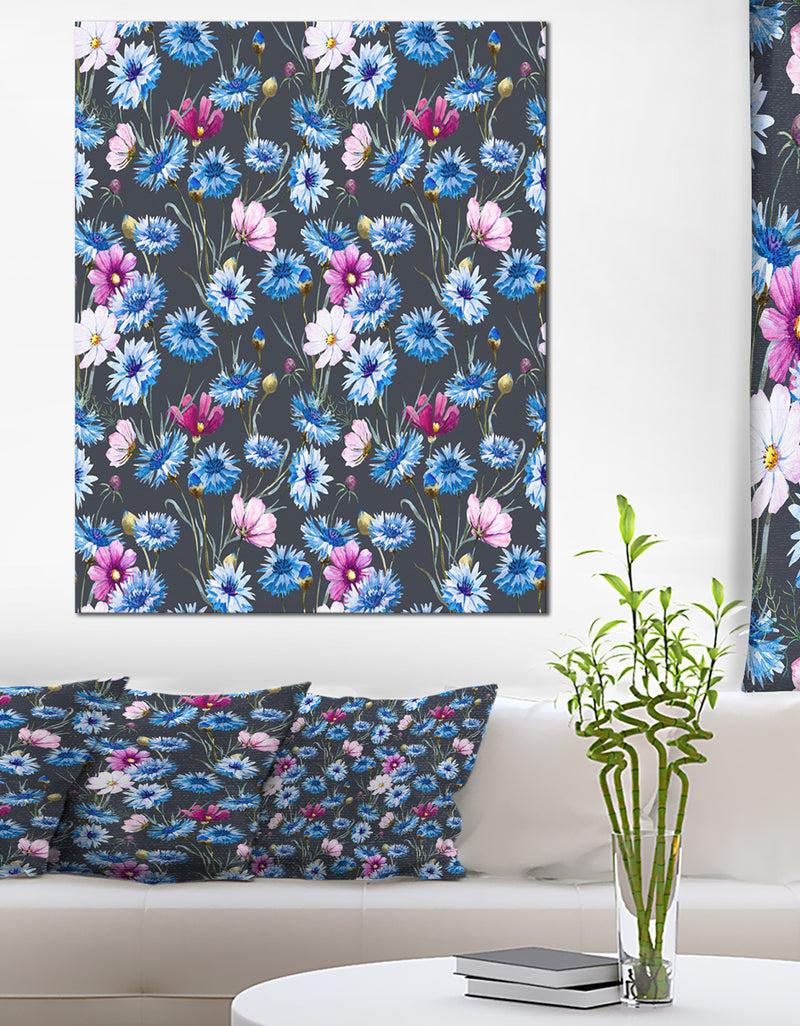 designq Multi-Color Corn Flowers - Floral Canvas Art Print