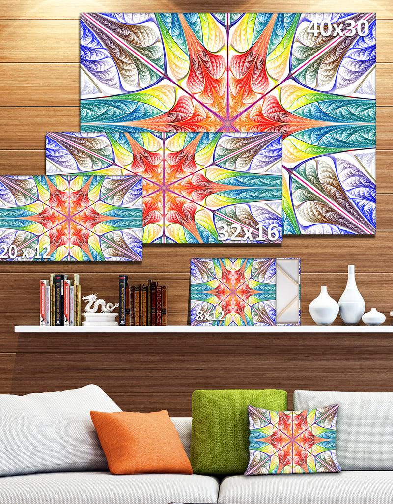 Designq Multi-Color Fractal Circles And Waves - Large Wall Art On Canvas