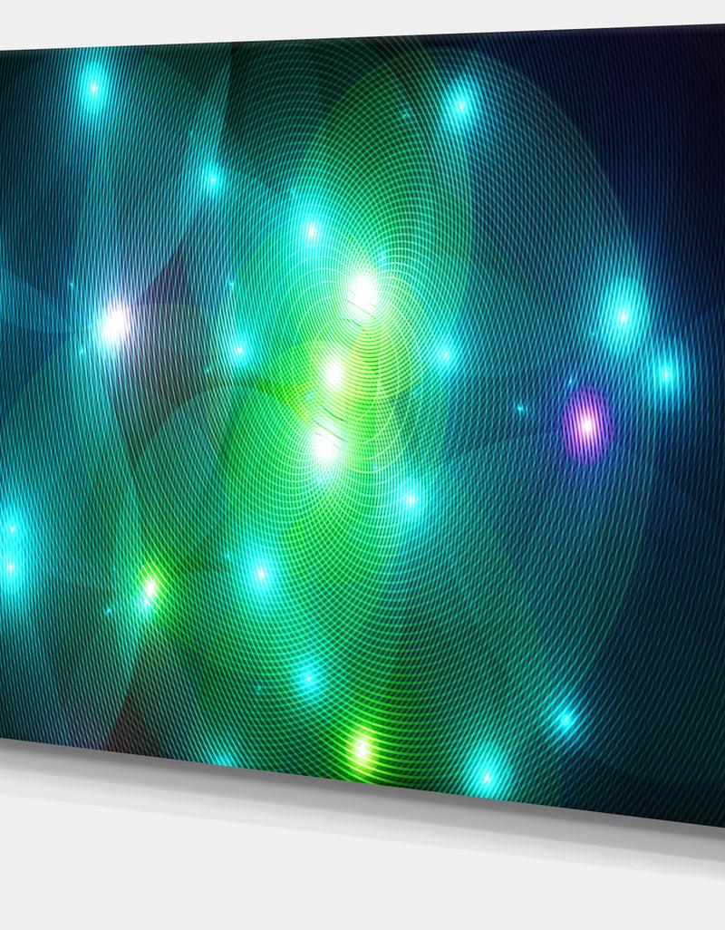 Designq Multi-Color Fractal Lights In Fog - Extra Large Abstract Canvas Art Print Canvas