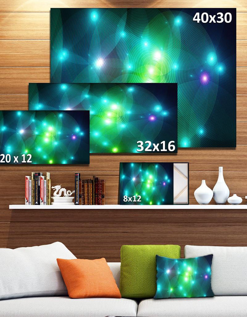 Designq Multi-Color Fractal Lights In Fog - Extra Large Abstract Canvas Art Print Canvas