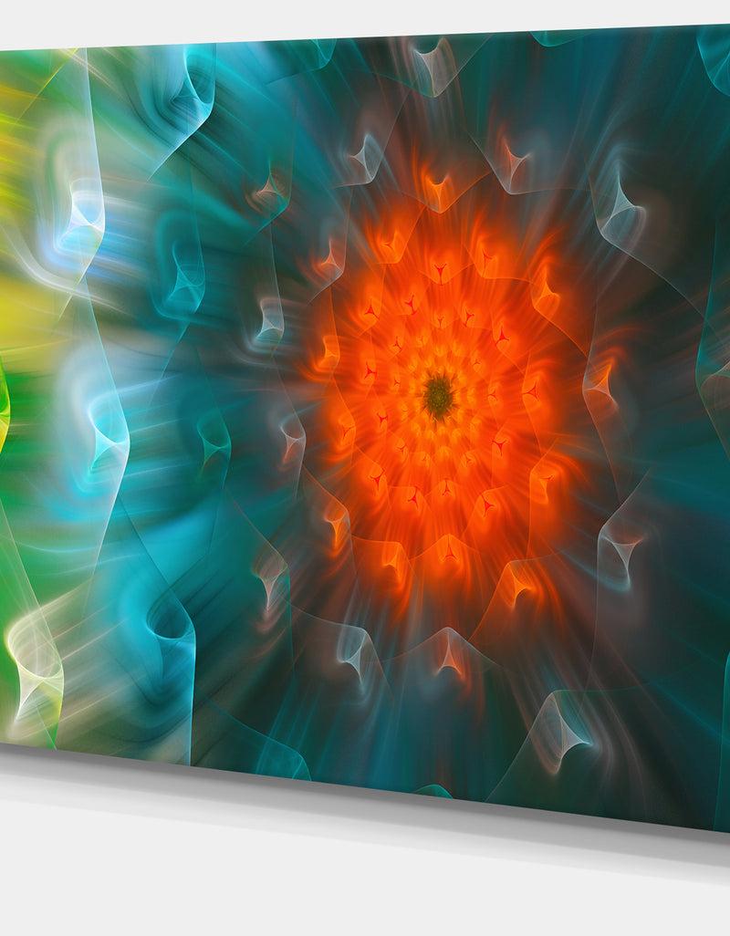 Designq Multi-Color Fractal Petals Dandelion - Floral Canvas Wall Art