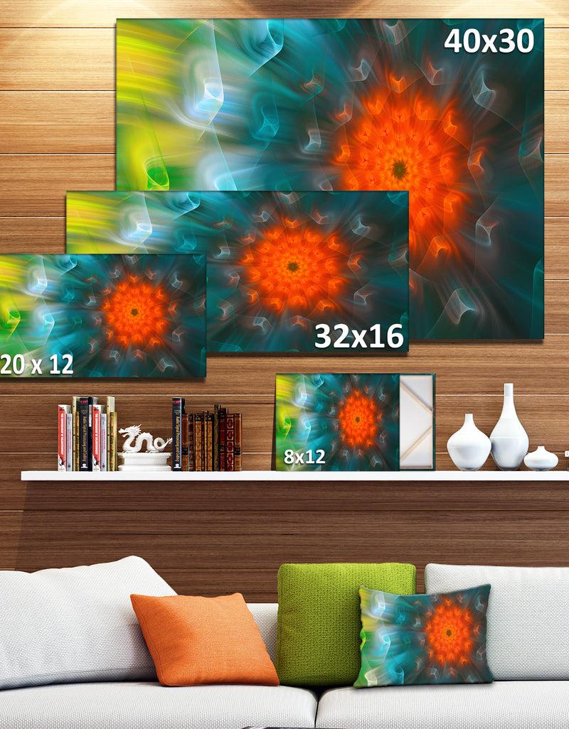 Designq Multi-Color Fractal Petals Dandelion - Floral Canvas Wall Art