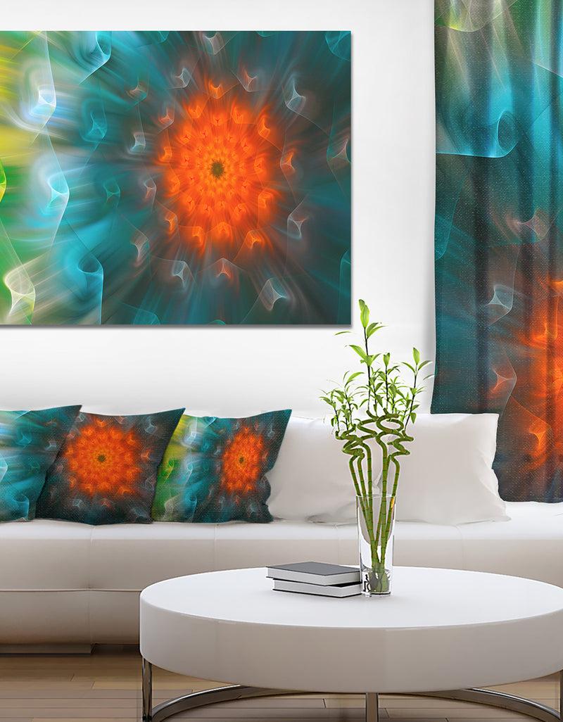 designq Multi-Color Fractal Petals Dandelion - Floral Canvas Wall Art