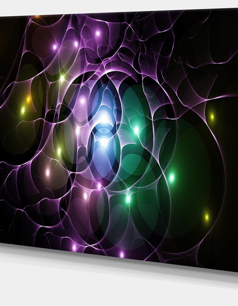 Designq Multi-Color Fractal Space Circles - Extra Large Abstract Canvas Art Print