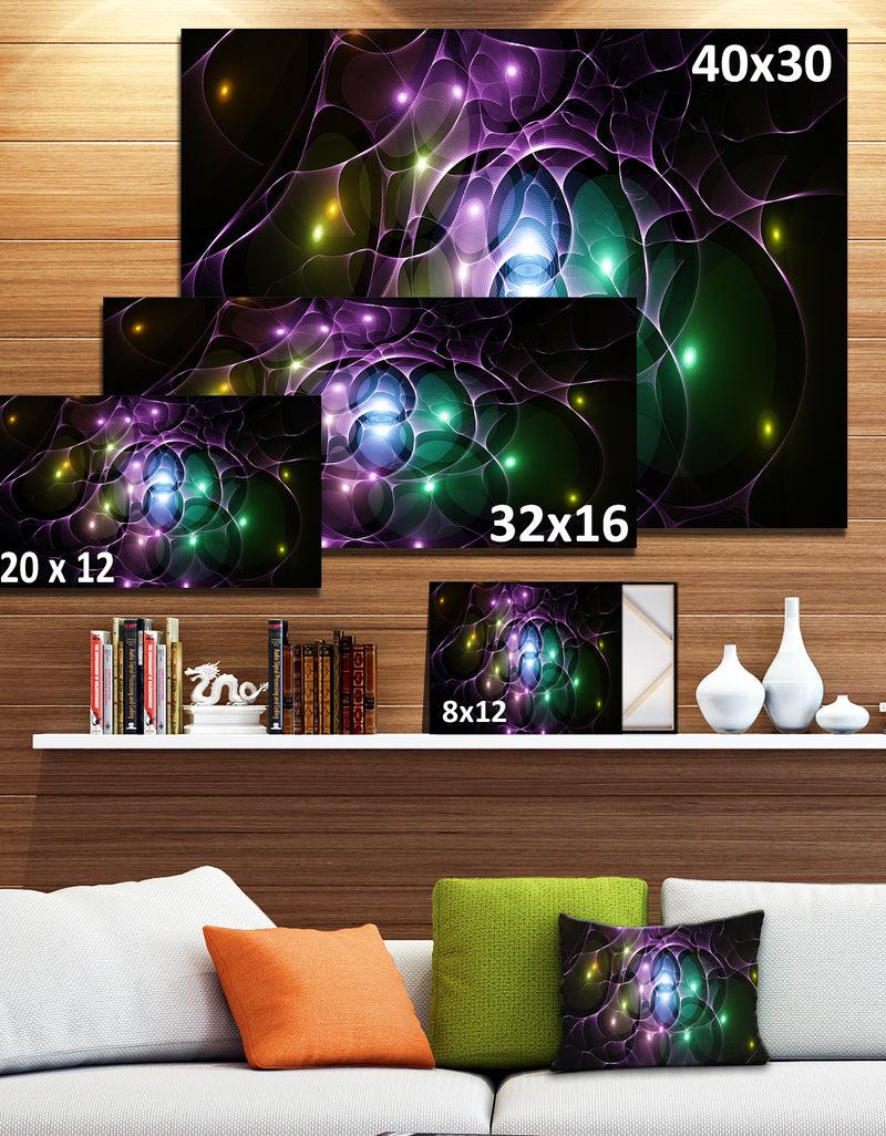 Designq Multi-Color Fractal Space Circles - Extra Large Abstract Canvas Art Print