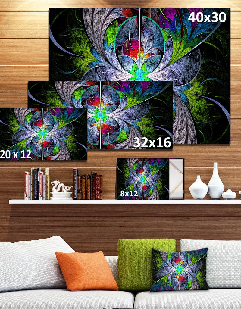 Designq Multi-Color Fractal Stained Glass - Abstract Wall Art Canvas