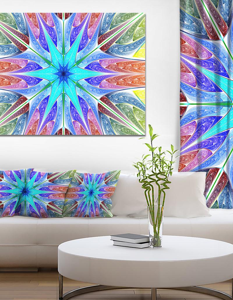 designq Multi-Color Pink Fractal Stained Glass - Large Wall Art on Canvas