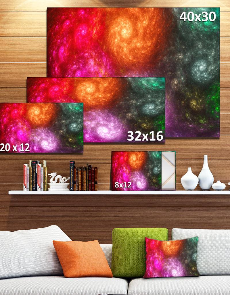 Designq Multi-Color Rotating Galaxies - Extra Large Abstract Canvas Wall Art