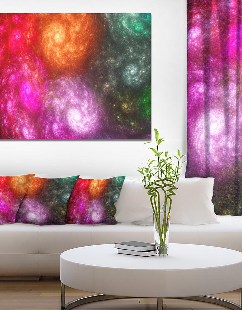 designq Multi-Color Rotating Galaxies - Extra Large Abstract Canvas Wall Art