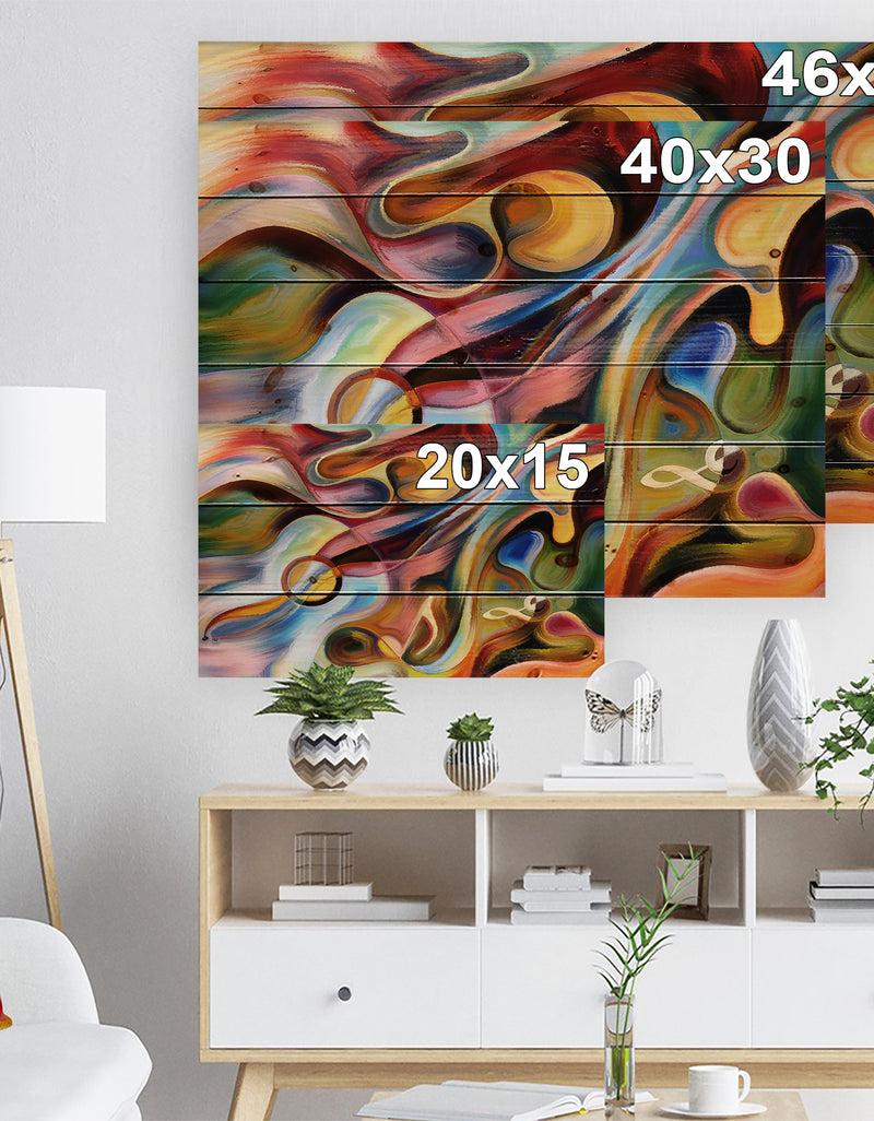 Designq Music Beyond The Frames - Music Print On Natural Pine Wood