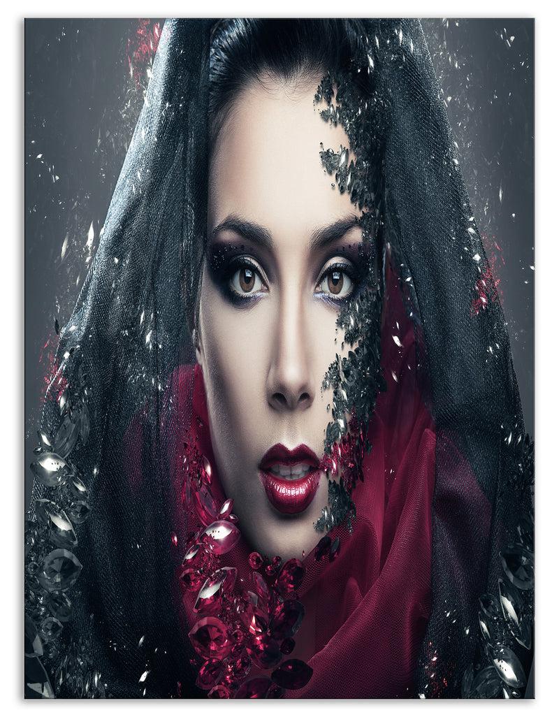 Designq Mysterious Woman - Portrait Contemporary Canvas Art Print