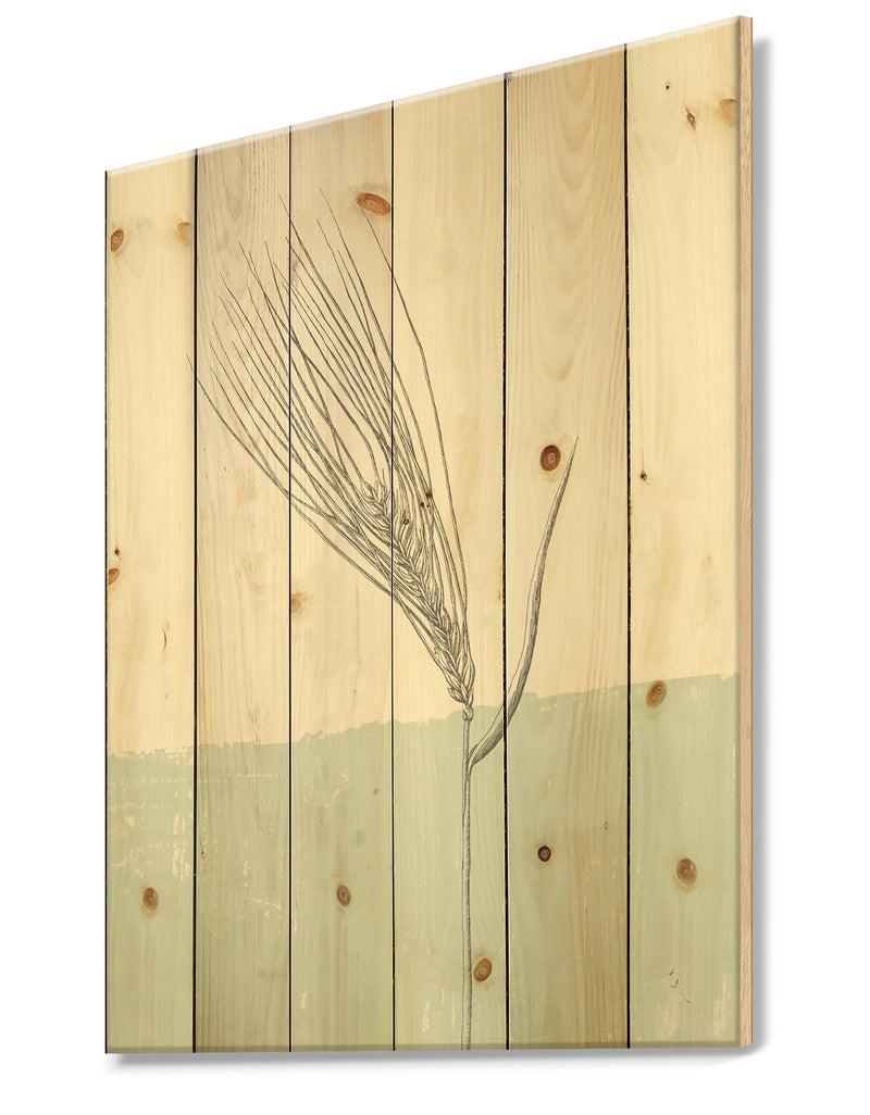 Designq Natural Element Farmhouse I - Cottage Print On Natural Pine Wood