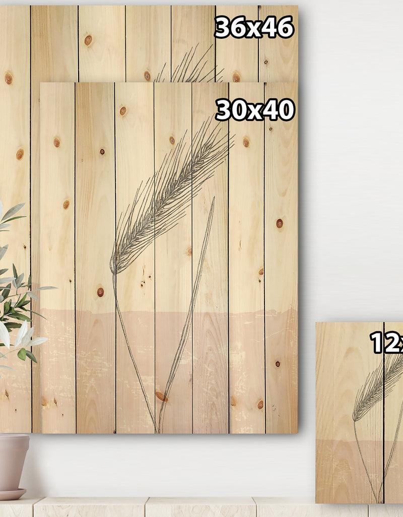 Designq Natural Element Farmhouse II - Cottage Print On Natural Pine Wood