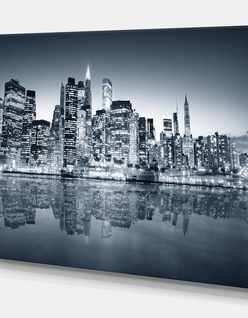 Designq New York City Downtown - Cityscapes Photography On Wrapped Canvas