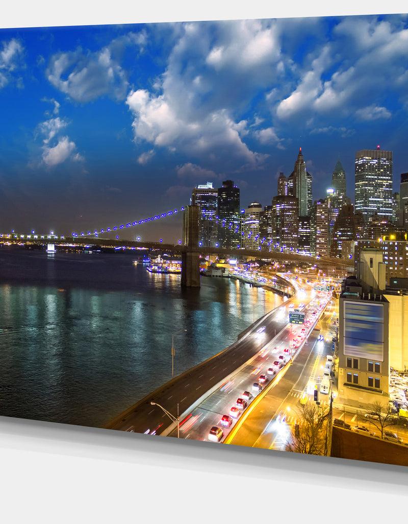 Designq New York City Wonderful Sunset View - Cityscape Photo Canvas Print