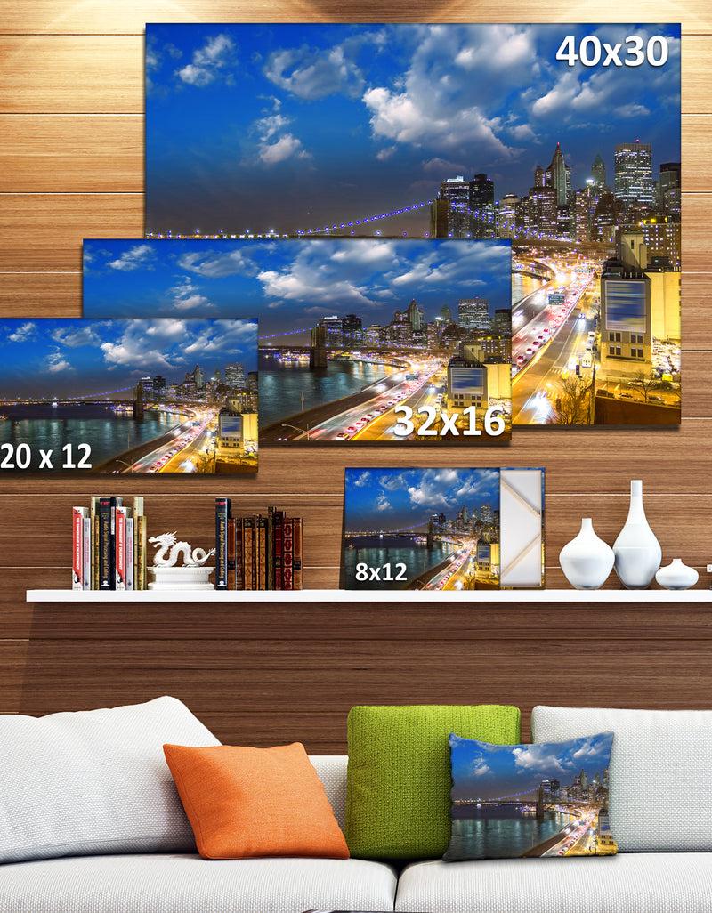 Designq New York City Wonderful Sunset View - Cityscape Photo Canvas Print