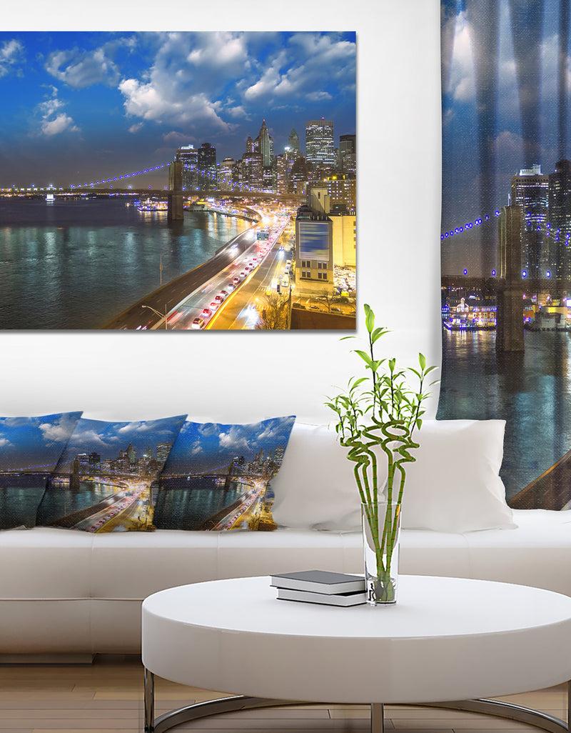 designq New York City Wonderful Sunset View - Cityscape Photo Canvas Print