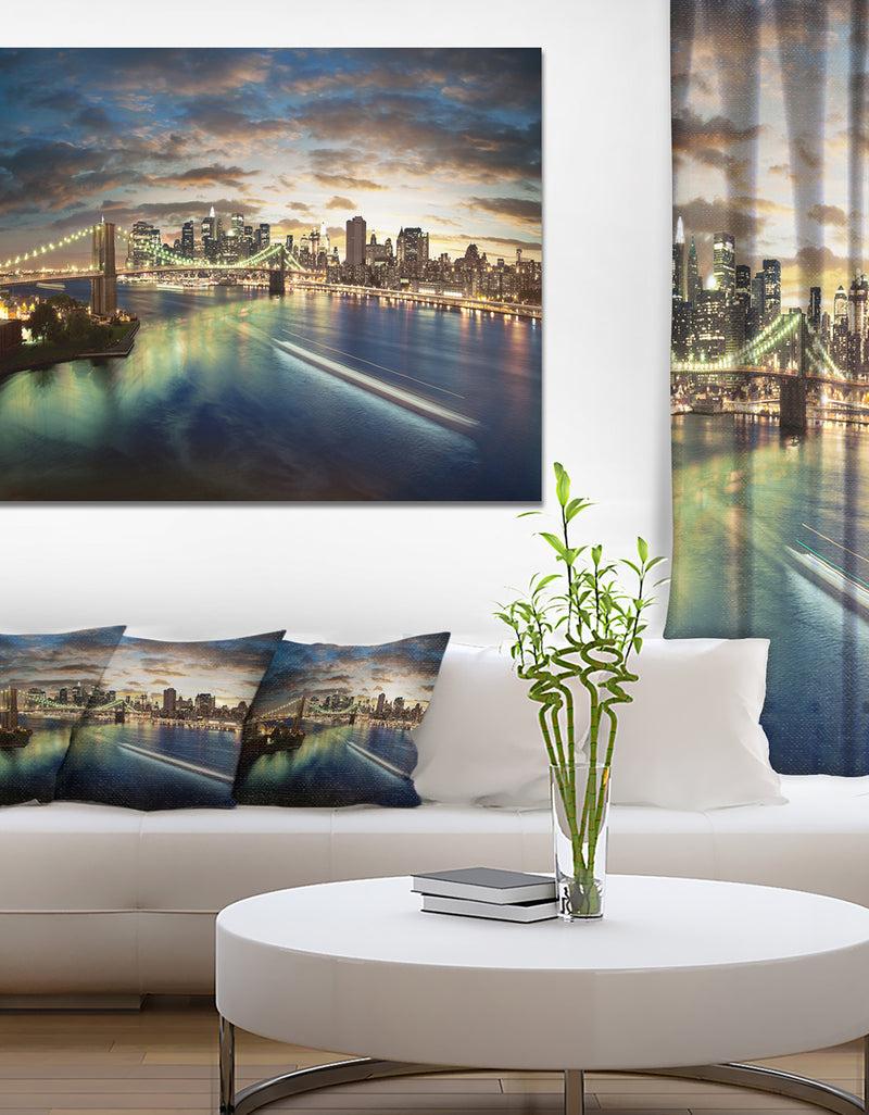 designq New York Under Cloudy Skies - Cityscape Photo Canvas Print