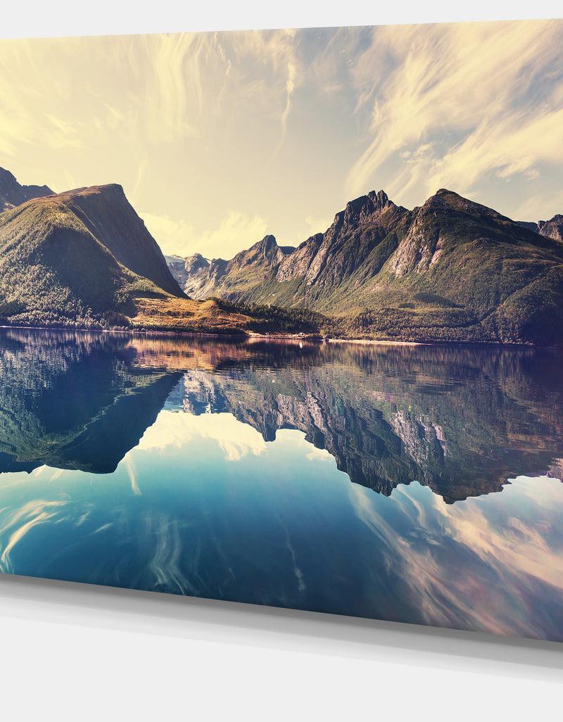 Designq Norway Summer Mountains - Landscape Photo Canvas Print