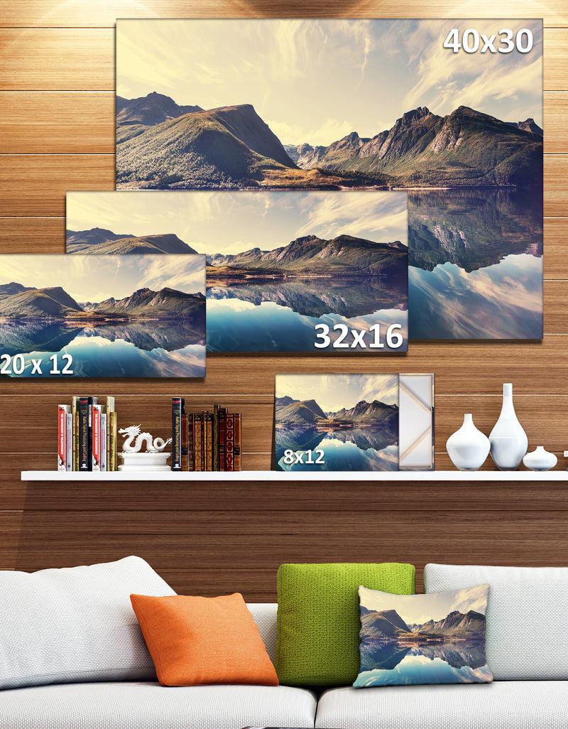 Designq Norway Summer Mountains - Landscape Photo Canvas Print