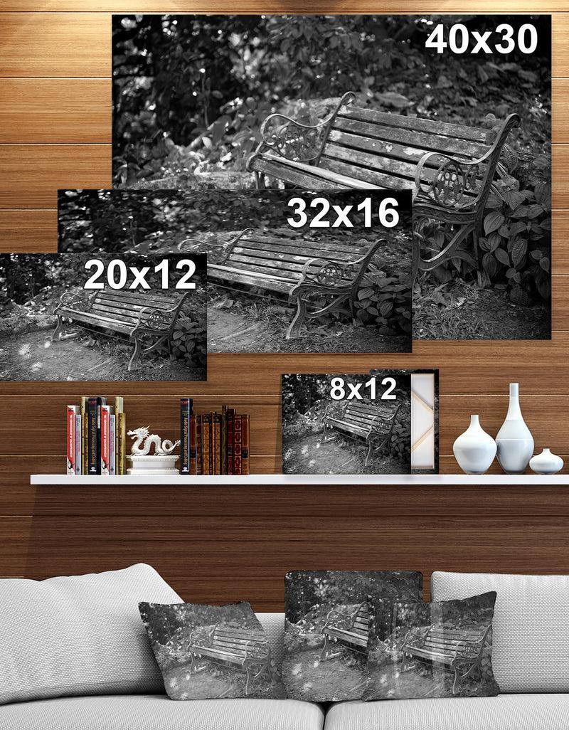 Designq Old Bench In A Forest - Forest Contemporary On Wrapped Canvas