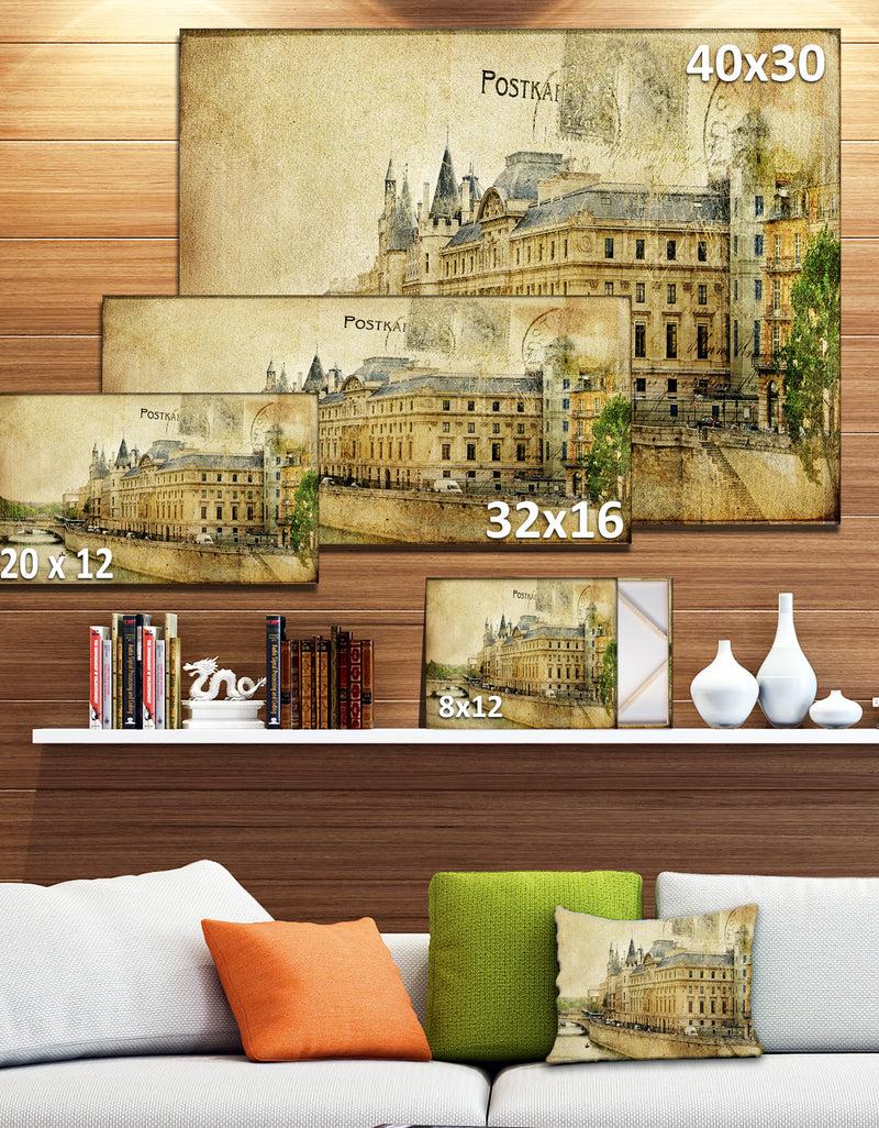 Designq Old Parisian Cards - Digital Canvas Art Print