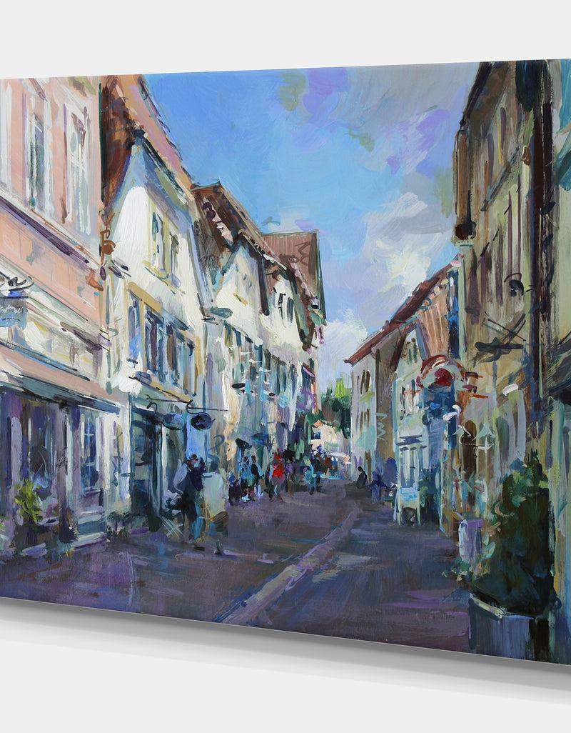 Designq Old Town Landscape Painting - Cityscapes Photography On Wrapped Canvas