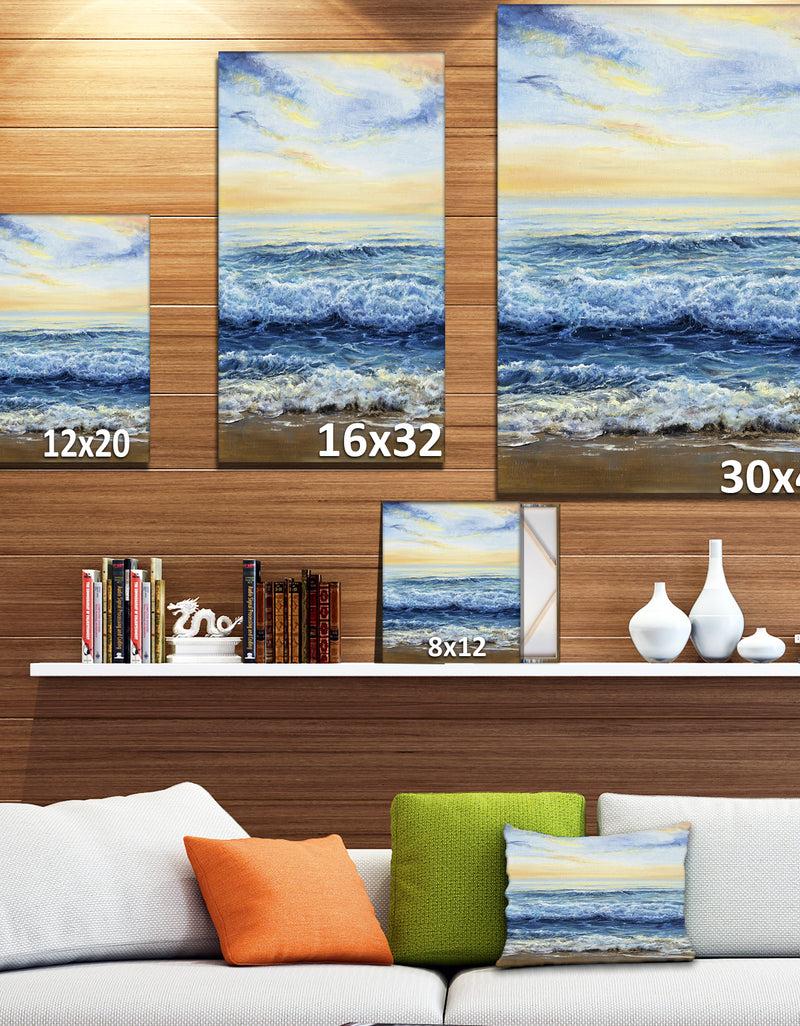 Designq On The Beach - Sea & Shore Painting Print On Wrapped Canvas
