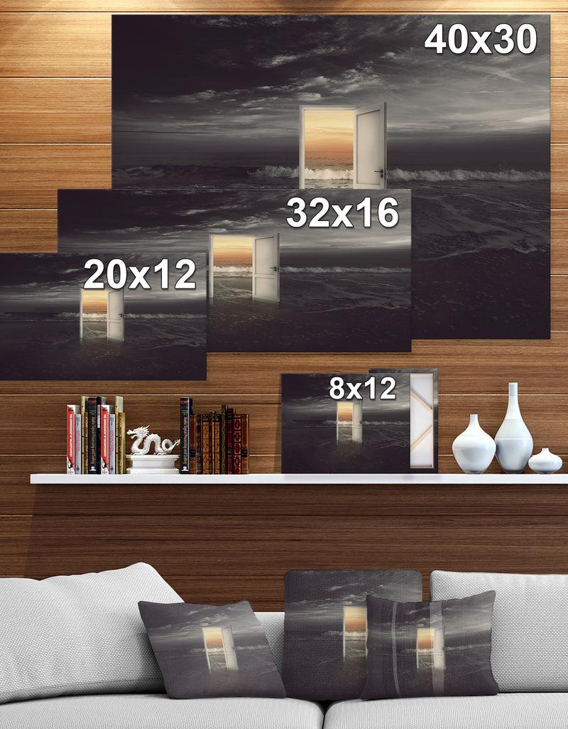 Designq Open Door Into The Colorful Sunset - Sea & Shore Photography On Wrapped Canvas