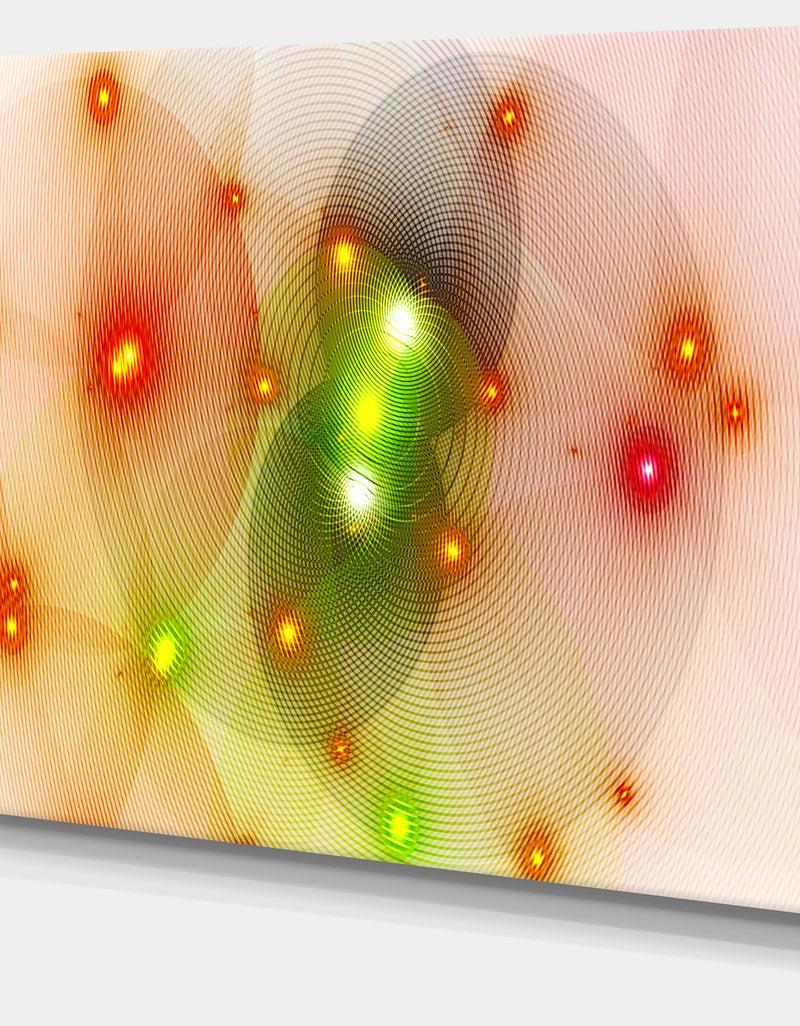 Designq Orange Fractal Lights In Fog - Extra Large Abstract Canvas Art Print Canvas