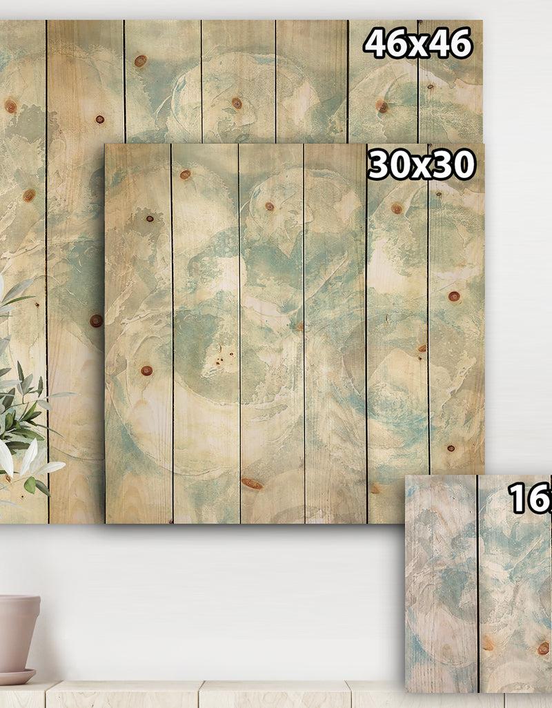 Designq Pale Blue Shade III - Modern Farmhouse Print On Natural Pine Wood