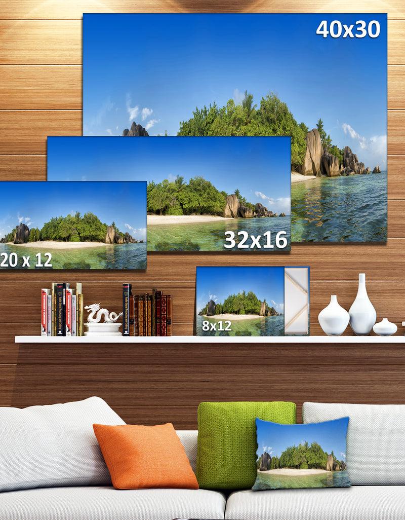 Designq Paradise On Earth Seychelles Island - Large Seashore Canvas Print