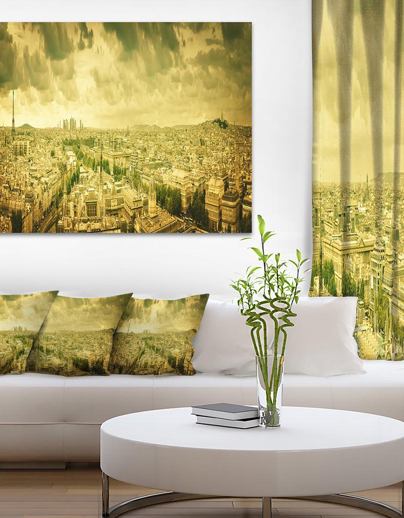 designq Paris Panorama with Scenic Sky - Cityscape Photo Canvas Art