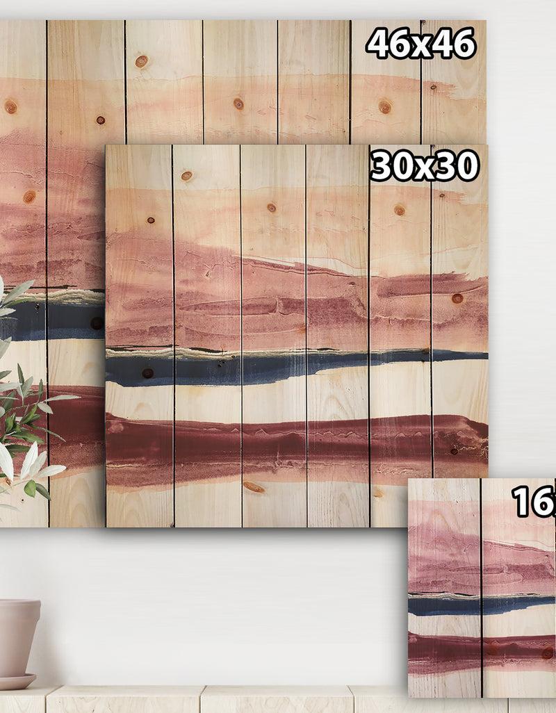 Designq Patch Of Dirty Pink II - Shabby Chic Print On Natural Pine Wood