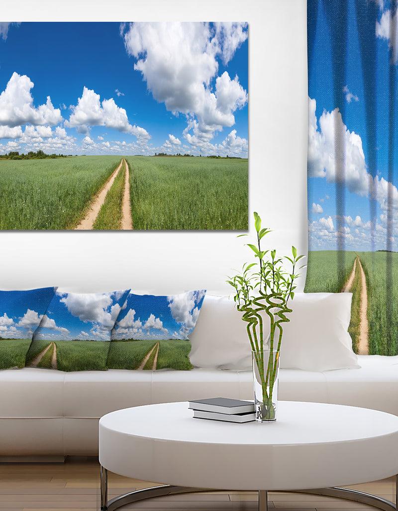 designq Path in Bright Summer Panorama - Modern Landscpae Wall Art