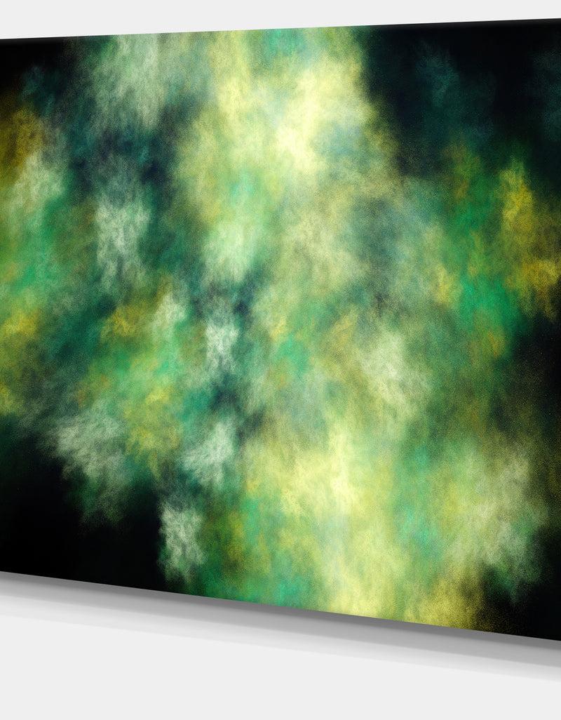 Designq Perfect Green Starry Sky - Extra Large Abstract Canvas Wall Art