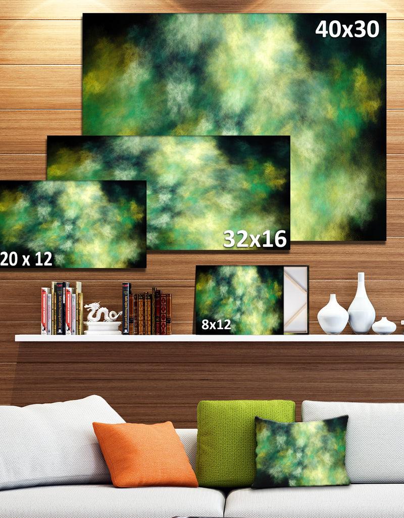 Designq Perfect Green Starry Sky - Extra Large Abstract Canvas Wall Art