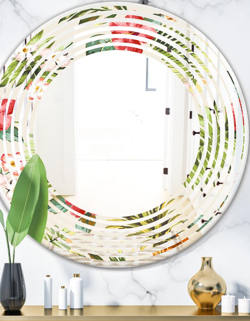 designq Pineapple Summer Bliss IV - Cottage Round or Oval Wall Mirror - Wave