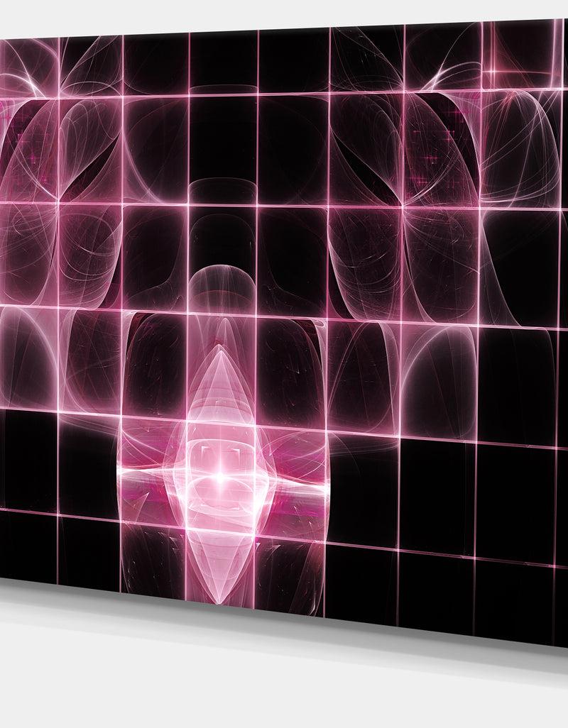 Designq Pink Bat Outline On Radar - Abstract Wall Art On Canvas