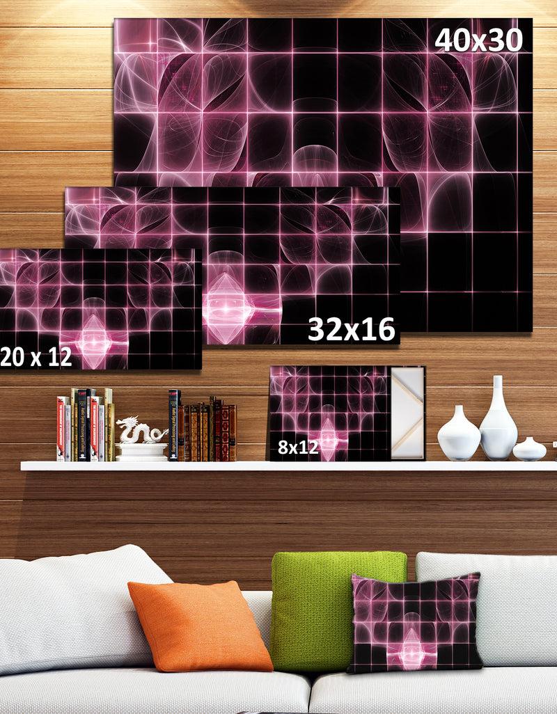Designq Pink Bat Outline On Radar - Abstract Wall Art On Canvas