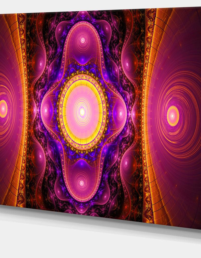 Designq Pink Cryptical Fractal Design - Abstract Wall Art Canvas