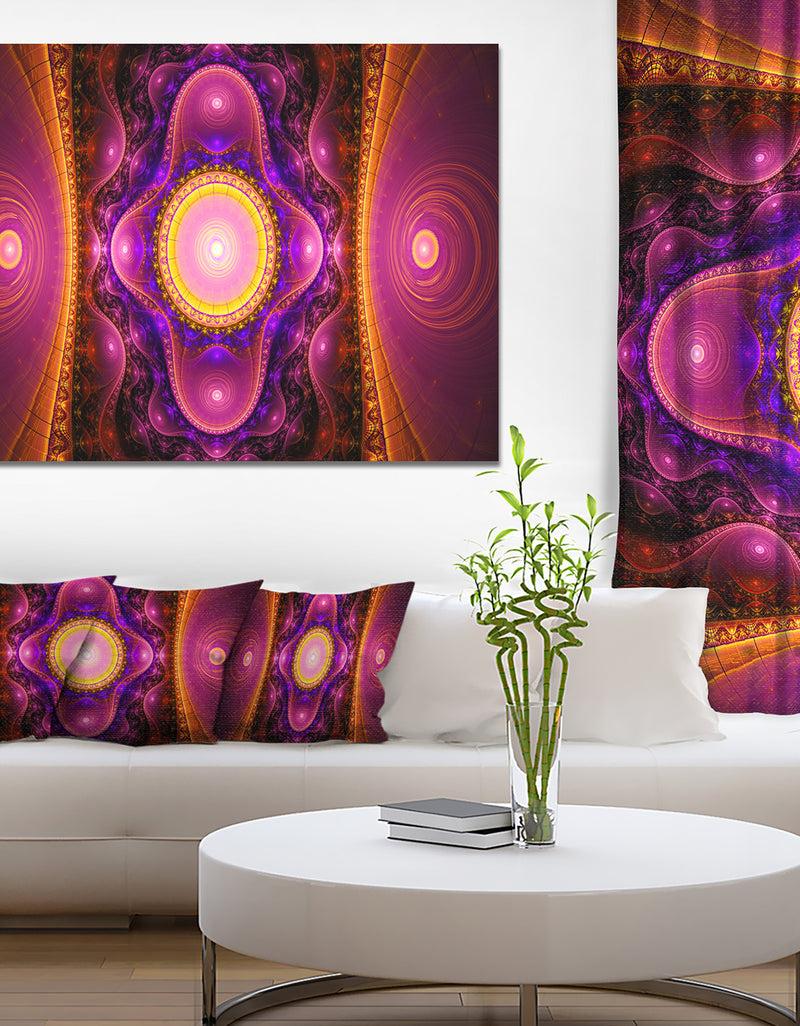designq Pink Cryptical Fractal Design - Abstract Wall Art Canvas