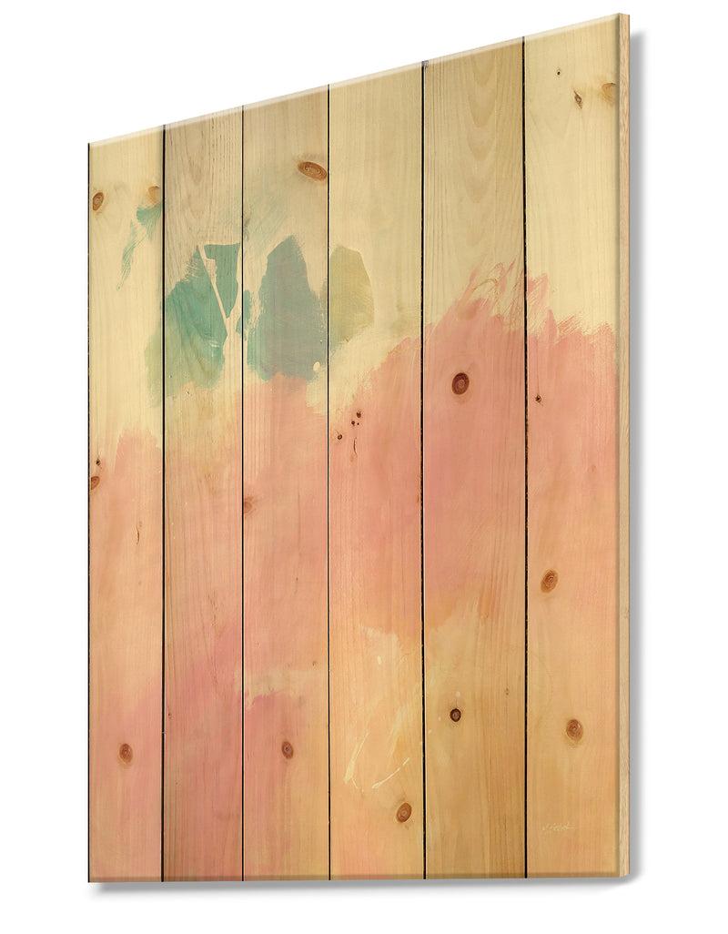 Designq Pink Dream - Modern & Contemporary Print On Natural Pine Wood