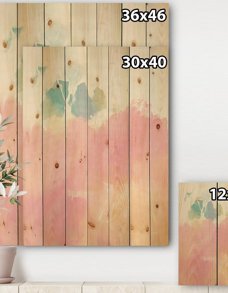 Designq Pink Dream - Modern & Contemporary Print On Natural Pine Wood