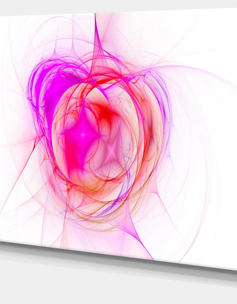 Designq Pink Fractal Explosion Supernova - Large Glossy Canvas Art Print