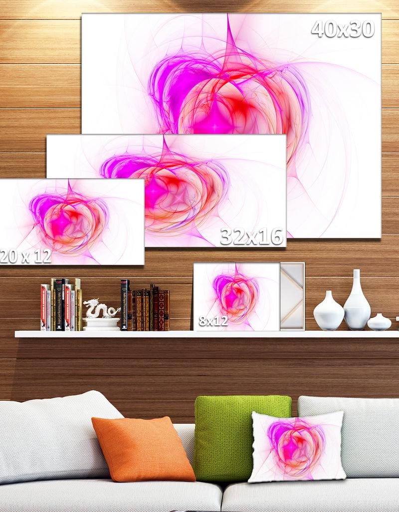 Designq Pink Fractal Explosion Supernova - Large Glossy Canvas Art Print
