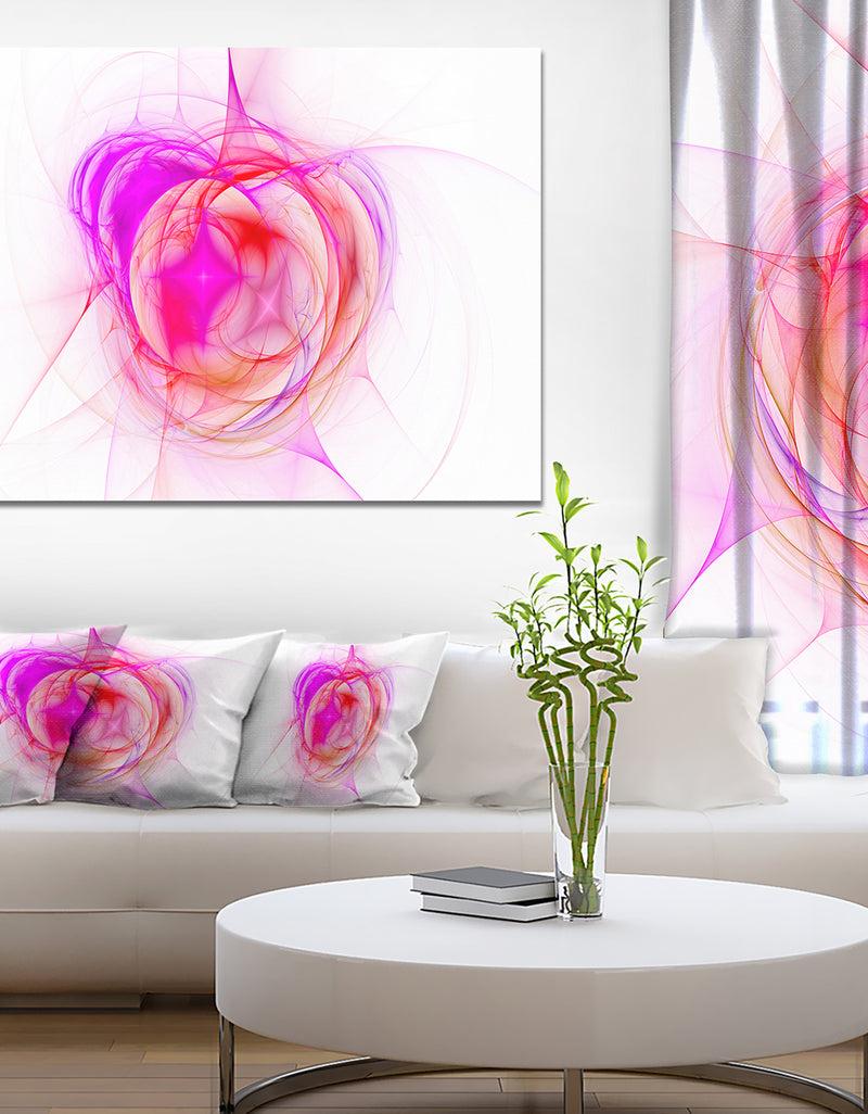 designq Pink Fractal Explosion Supernova - Large Glossy Canvas Art Print