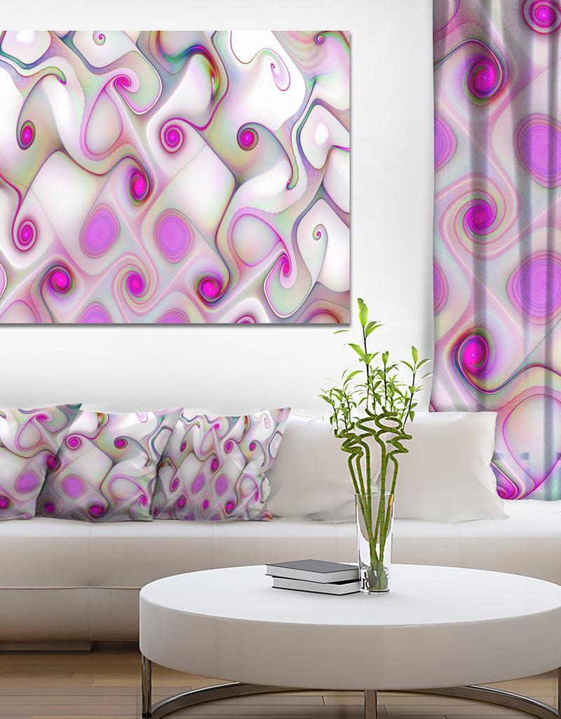 designq Pink Fractal Pattern with Swirls - Abstract Canvas Wall Art